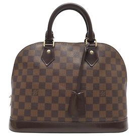 LOUIS VUITTON ALMA PM N53151 DAMIER EBENE CANVAS HANDBAG Brown