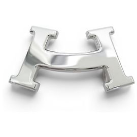 Hermès NOVA FIVELA DE CINTO HERMES H SMILEY 32MM AÇO PALLADIUM SILVER Prata