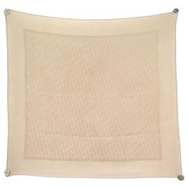 LENÇO QUADRADO DE SEDA CHRISTIAN DIOR MONOGRAMME OBLIQUE 90 BEGE Bege