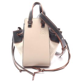 Sac à main 2WAY Hammock Mini en cuir Loewe Marron Beige