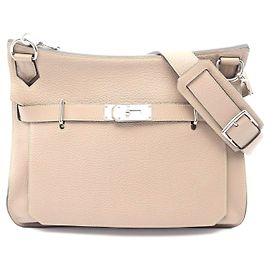 Hermès Borsa a Spalla Hermes Jypsiere 34 Grigio Marrone Beige