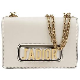 Dior Bolsa de ombro com aba e corrente Branco