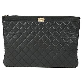 Chanel Clutch Large Caviar Boy Nero