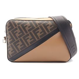 Bolso de hombro Fendi Diagonal Camera Case Zucca Castaño