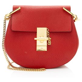 Chloé Chloe Lambskin Drew Small Shoulder Bag Red