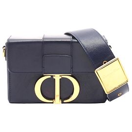 Borsa a tracolla in pelle Dior 30 Montaigne Blu Navy Blu