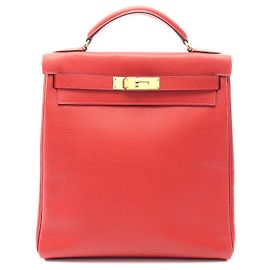 Hermès Sac à dos Hermes Kelly Ado GM Vermilion Rouge