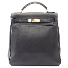 Hermès Hermes Kelly Ado GM Backpack Black Black