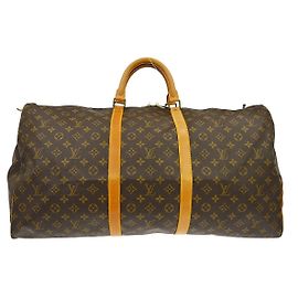 Borsa Keepall Louis Vuitton Monogram Canvas 60 Marrone