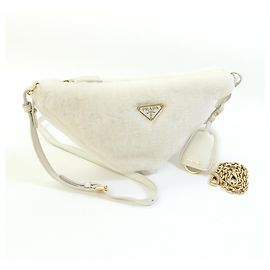 Borsa a tracolla Prada Off-White e Giallo Giallo Bianco sporco