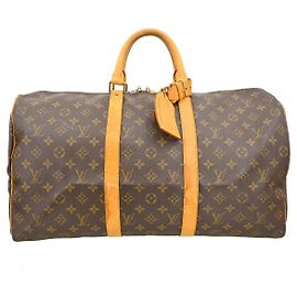 Borsa Keepall Louis Vuitton Monogram Canvas 50 Marrone