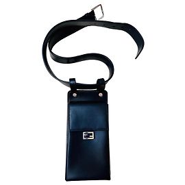 Fendi Leather Smartphone Belt Bag Black Black