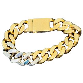 Pulseira de elos curb Saint Laurent dourada Dourado