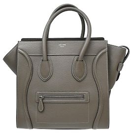 Céline Celine Luggage Bag Grainy Leather Mini Brown