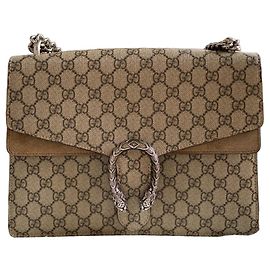 Gucci Dionysus GG Supreme Borsa a Tracolla Large Marrone Beige