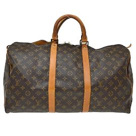 Sac Keepall Louis Vuitton Monogram Canvas 50 Marron
