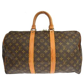 Bolsa Keepall Louis Vuitton em canvas Monogram 45 Marrom
