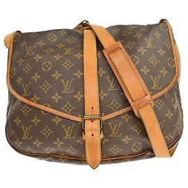Borsa Louis Vuitton Saumur in tela Monogram 35 Marrone