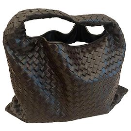 Bottega Veneta Bolsa Hop Couro Intrecciato Marrom Marrom