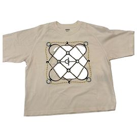 T-shirt Hermès Figure Artistique Coton Blanc Blanc Multicolore