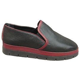 Autre Marque Mocassins en cuir François Pinet Noir Bordeaux