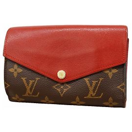 Louis Vuitton Monogram Portefeuille Pallas Compact Wallet Marrone Fuschia