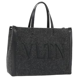 Bolsa Tote VALENTINO de lã cinza Auth ka4766V Marrom