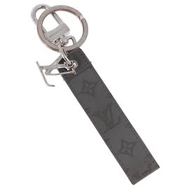 Charm per borsa LOUIS VUITTON in pelle grigio argento M00893 LV Auth 186716 Marrone Argento