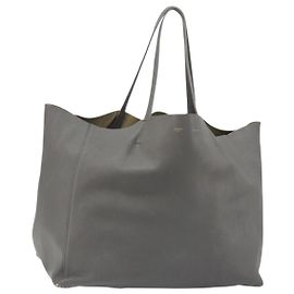 Céline Sac Cabas Horizontal CELINE en cuir Gris Or Authentique ep14795 Marron Doré