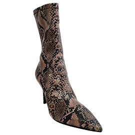 Stella Mc Cartney Bottines Stella McCartney Coffee Iconic Snake Print Marron