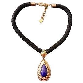 Colar Lanvin com pingente de lápis-lazúli Preto Azul