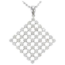 Autre Marque Colar de ouro branco 18K com diamante Dourado