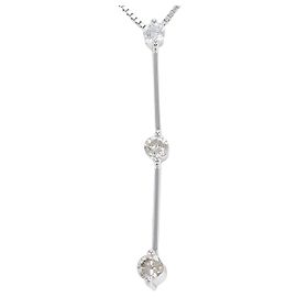 Autre Marque Colar de ouro branco 18K com diamante Dourado