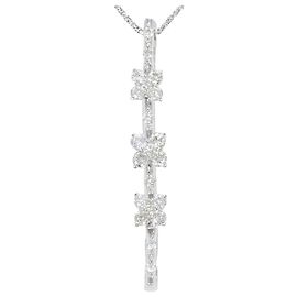 Autre Marque Colar de ouro branco 18K e diamantes Dourado