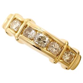 Autre Marque 18K Gelbgold-Ring mit braunem Diamanten Braun Golden