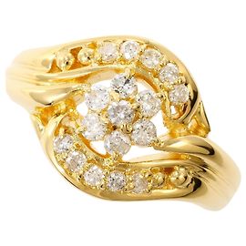 Autre Marque 18K Gelbgold-Ring mit Diamant Golden