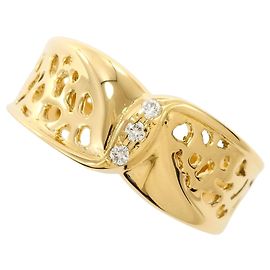 Autre Marque 18K Gelbgold-Ring mit Diamant Golden