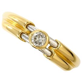 Autre Marque Platinum and Yellow Gold Band Ring Golden Other