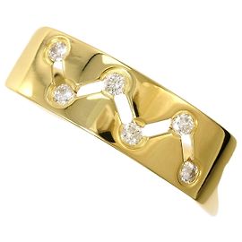 Autre Marque 18K Yellow Gold Band Ring with Diamond Golden