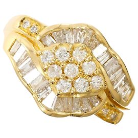 Autre Marque Anillo de banda en oro amarillo de 18K con diamante Dorado