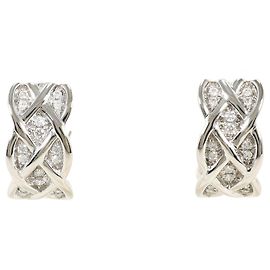 Autre Marque Orecchini a cerchio in oro bianco 18K e diamanti D'oro