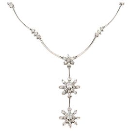 Autre Marque Colar de ouro branco 14K e diamantes Dourado