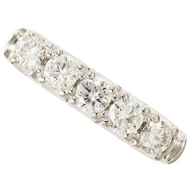 Autre Marque Platinum Band Ring with Diamond Other
