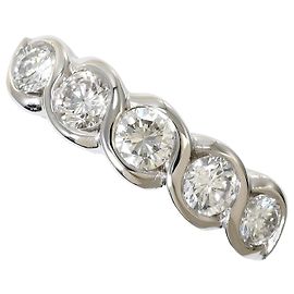Autre Marque Platinum Diamond Band Ring Other