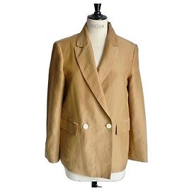 Autre Marque MOMONI Leinenjacke Ocker Beige