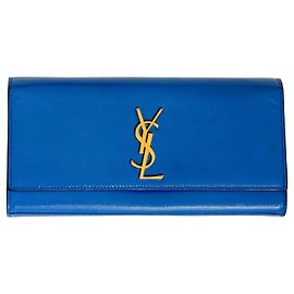 Saint Laurent Cassandre YSL in royal blue patent leather Blue