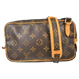 Borsa Louis Vuitton Pochette Marly Bandouliere in Canvas Monogram medium Marrone