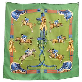 Hermès Hermes Carré 90 Seide multicolor 90 x 90 Grün