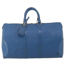 Louis Vuitton Keepall Bag Epi Leather 45 Blue
