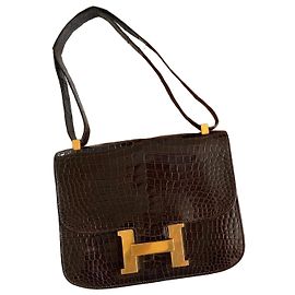Bolsa Hermès Constance em crocodilo Marrom